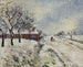 Snowy Road with House near Éragny - Camille Pissarro — artwork view