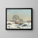Snowy Landscape in South Norwood - Camille Pissarro — framed artwork on a wall
