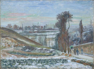 Snowy Landscape Painting near the Hermitage - Camille Pissarro — artwork view