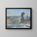 Snowy Landscape Painting near the Hermitage - Camille Pissarro — framed artwork on a wall