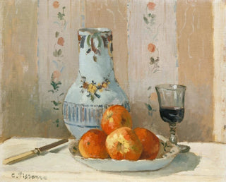 Still life with apples and a pitcher - Camille Pissarro — artwork view