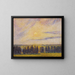 Sunset at Eragny - Camille Pissarro — framed artwork on a wall