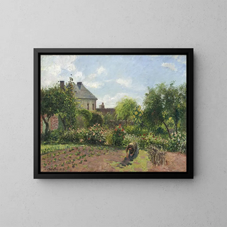 The artist's garden at Eragny - Camille Pissarro — framed artwork on a wall