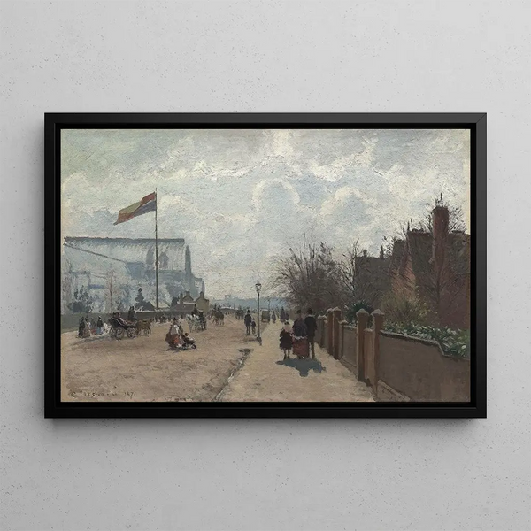 The Crystal Palace - Camille Pissarro — framed artwork on a wall