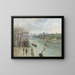 The Louvre in the rain in the afternoon - Camille Pissarro — framed artwork on a wall
