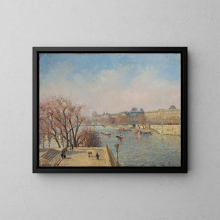 The Morning Sun at the Louvre - Camille Pissarro — framed artwork on a wall