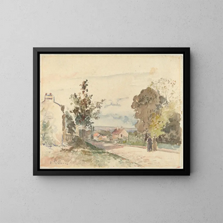 La route de Versailles à Louveciennes - Camille Pissarro — framed artwork on a wall