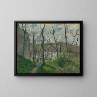 Le Palais Royal à l'Hermitage de Pontoise - Camille Pissarro — framed artwork on a wall