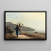 Two women chatting by the sea, Saint Thomas - Camille Pissarro — framed artwork on a wall
