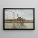 Usine Saint-Ouen-l'Aumône The flood of the Oise - Camille Pissarro — framed artwork on a wall