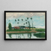 Village au bord d'un étang - Camille Pissarro — framed artwork on a wall