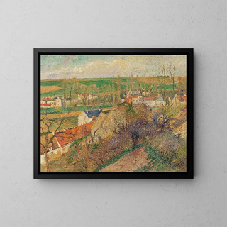 View of the village of Dosny - Camille Pissarro — framed artwork on a wall