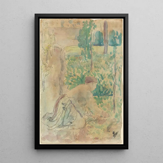 Reproduction of the painting Woman working in a garden - Camille Pissarro