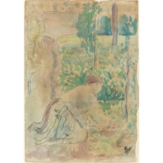 Reproduction of the painting Woman working in a garden - Camille Pissarro
