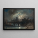 View of a City at Night - Camille Roqueplan — framed artwork on a wall