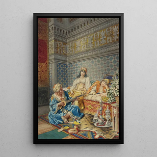 Reproduction of the painting Music in the Harem - Camillo Gioja Barbera