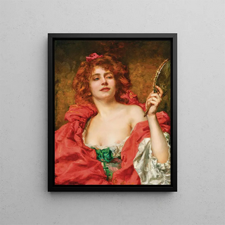 a beauty with red hair - Camillo Melnik — framed artwork on a wall