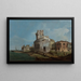 Caprice vénitien with an oval church near the lagoon - Canaletto — framed artwork on a wall