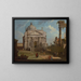 a Caprice with the Church of the Redeemer - Canaletto — framed artwork on a wall