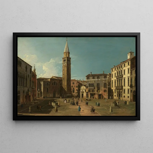 Campo Sant'Angelo Venice - Canaletto — framed artwork on a wall