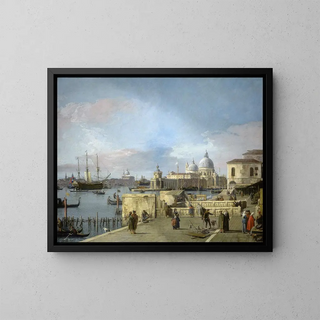 Entrance to the Grand Canal from the Molo, Venice - Canaletto — framed artwork on a wall