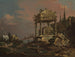 Vue imaginaire avec une tombe au bord du lagon - Canaletto — artwork view