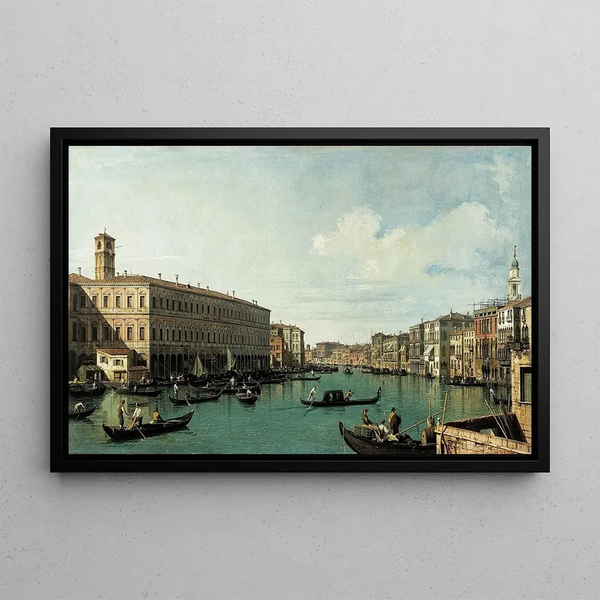 Le Grand Canal vu du pont du Rialto - Canaletto — framed artwork on a wall