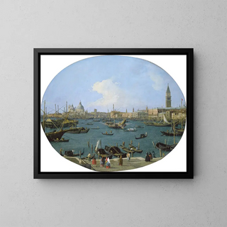 View from the Bacino di San Marco in Venice - Canaletto — framed artwork on a wall