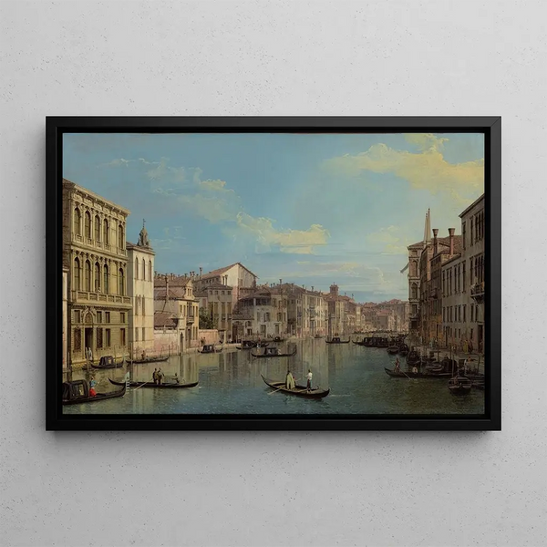 The Grand Canal in Venice from the Palazzo Flangini at Campo San Marcuola - Canaletto — framed artwork on a wall