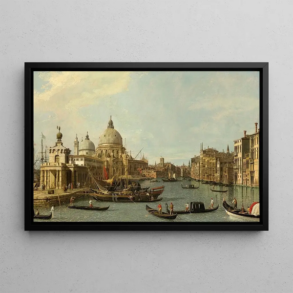 Venice L'embouchure du Grand Canal depuis l'est - Canaletto — framed artwork on a wall