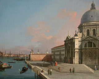 Venice, the Grand Canal seen eastward with Santa Maria della Salute - Canaletto — artwork view