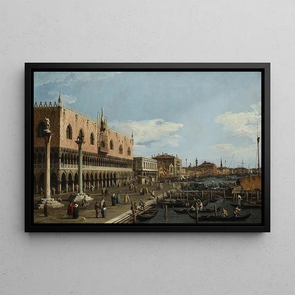 Venice the Riva degli Schiavoni - Canaletto — framed artwork on a wall