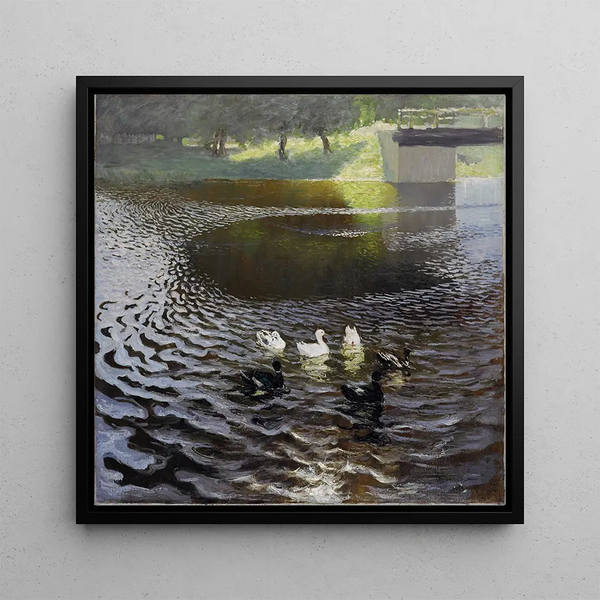 Ducks - Johann Walter-Kurau — framed artwork on a wall