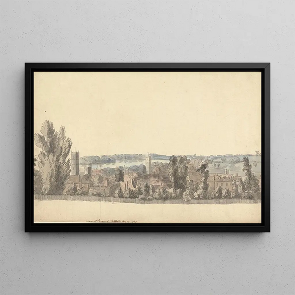 View of Ipswich, Suffolk - Captain Francis Grose — framed artwork on a wall