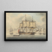Warship painting with other ships - Captain T Richbell — framed artwork on a wall