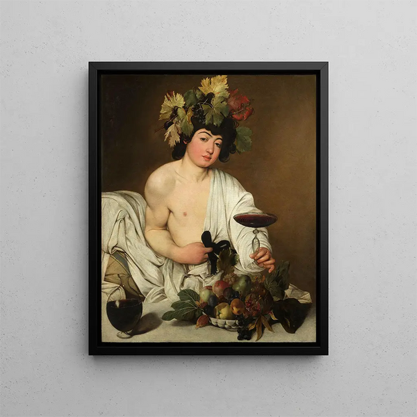 Bacchus - Caravaggio — framed artwork on a wall