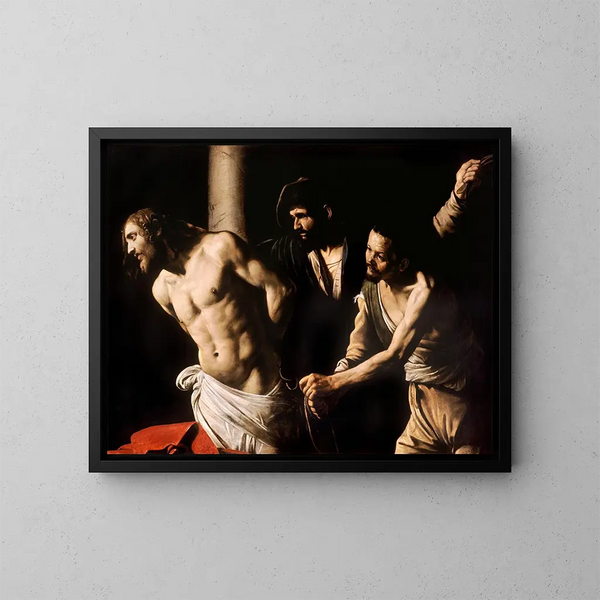 Christ at the Pillar - Caravaggio — framed artwork on a wall