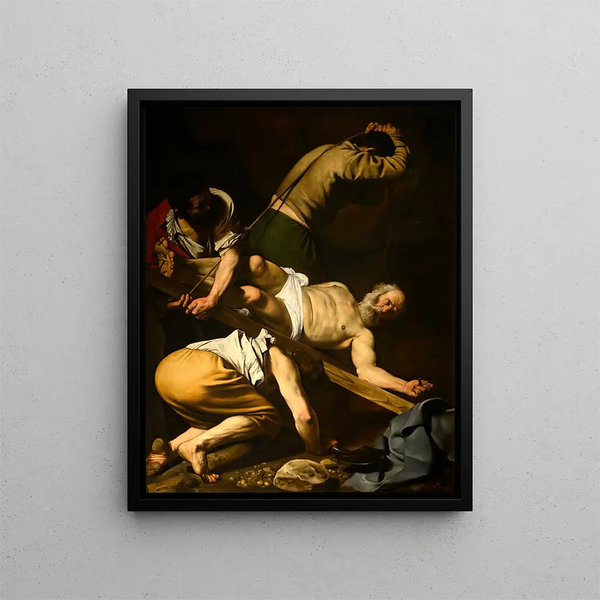 Crucifixion of Saint Peter - Caravaggio — framed artwork on a wall