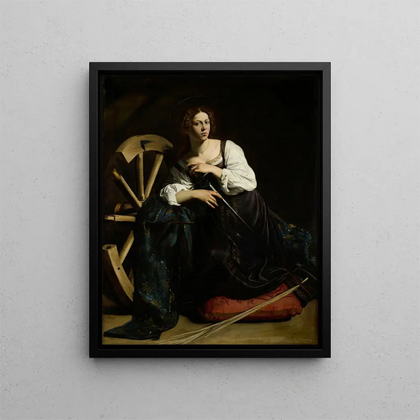 Saint Catherine of Alexandria - Caravaggio — framed artwork on a wall