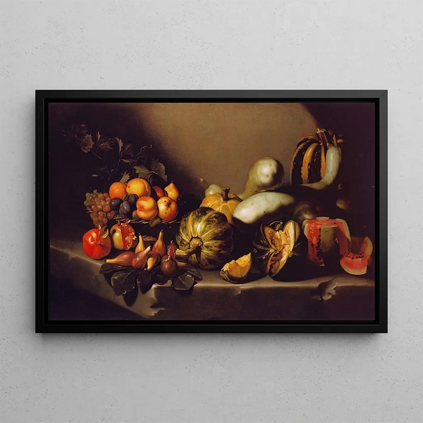Still life with fruits - Caravaggio — framed artwork on a wall