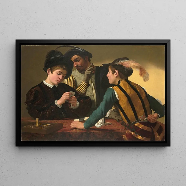 Les Tricheurs - Le Caravage — framed artwork on a wall