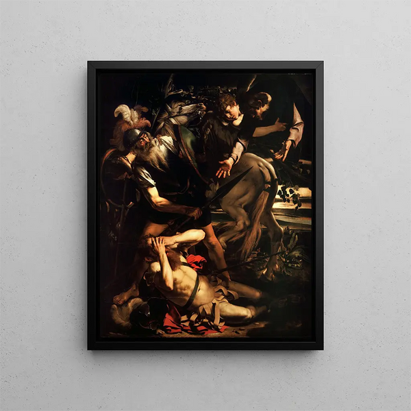The Conversion of Saint Paul - Caravaggio — framed artwork on a wall