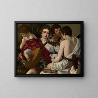 Les Musiciens - Caravaggio — framed artwork on a wall