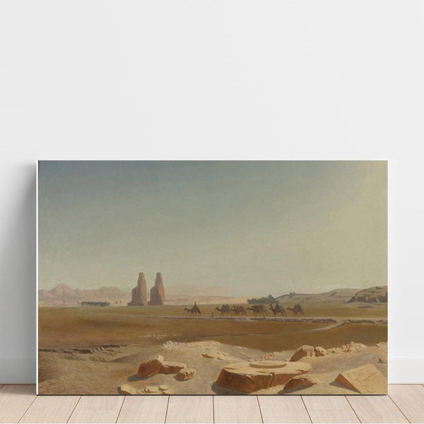 Reproduction of the painting Caravane passant près des colosses de Memnon, Thèbes - Jean-Léon Gérôme