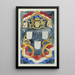 Decorative design with national coats of arms, flags, and standards - Carel Adolph Lion Cachet — framed artwork on a wall
