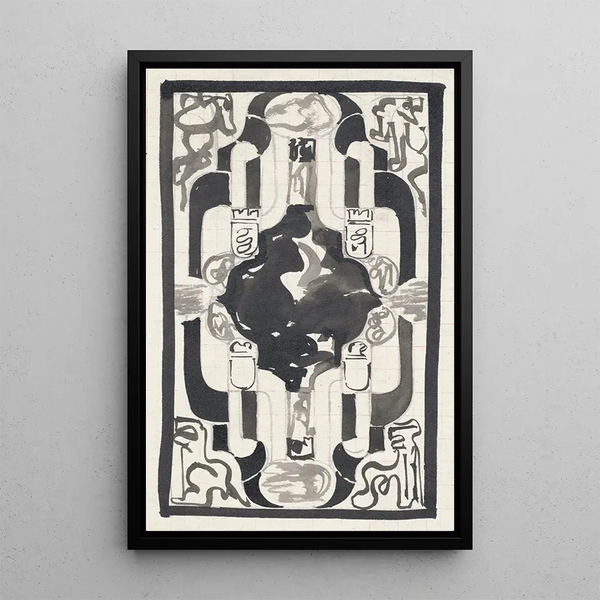 Reproduction of the painting Decorative design painting with four shields - Carel Adolph Lion Cachet