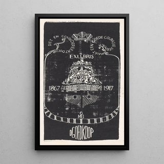 Ex libris painting by D Goedkoop - Carel Adolph Lion Cachet — framed artwork on a wall