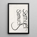 Reproduction of the painting Ornamental fantasy and the name Samuel in ornate letters - Carel Adolph Lion Cachet