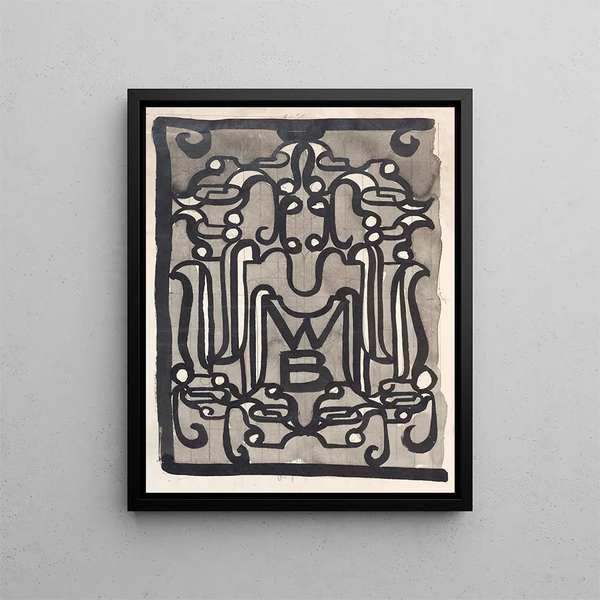 Conception d'un vignet pour la Wereldbibliotheek - Carel Adolph Lion Cachet — framed artwork on a wall
