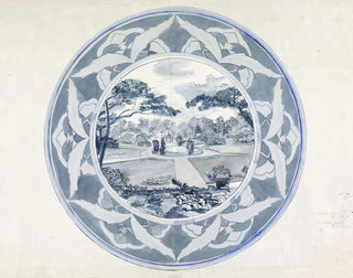 Conception d'une assiette avec un paysage de jardin - Carel Adolph Lion Cachet — artwork view